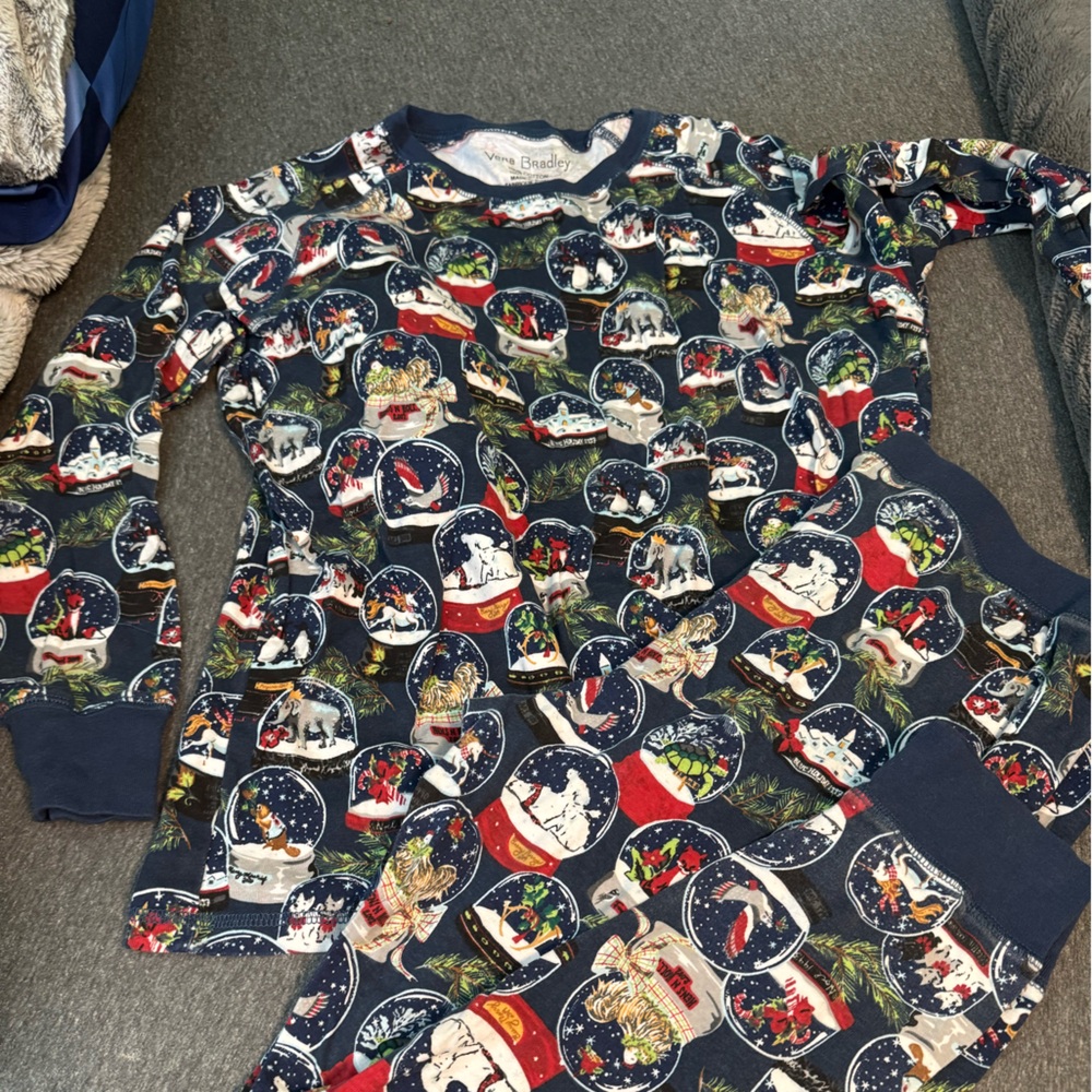 *mommy and me*  Vera Bradley animal snow globe  Cotton Pajama Sets